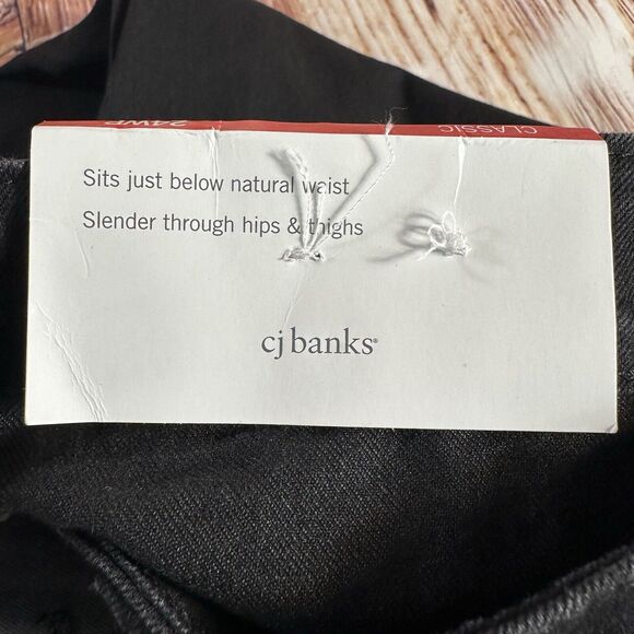 NEW CJ Banks BARELY BOOT Cut Sz 24 WP Black High Rise Jeans Denim Pants 44x28.5 - Picture 12 of 13